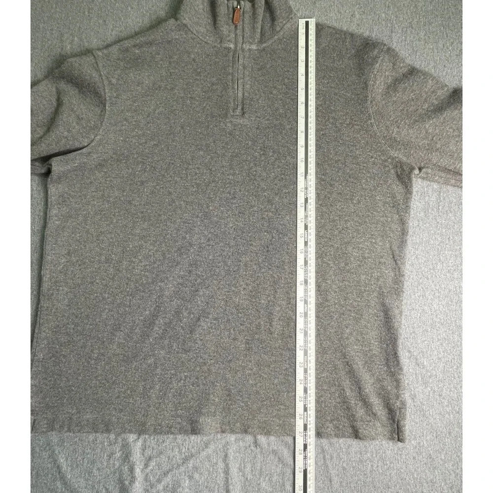 Polo Ralph Lauren Mens Estate Rib Quarter Zip Pullover‎ Charcoal Grey Large L